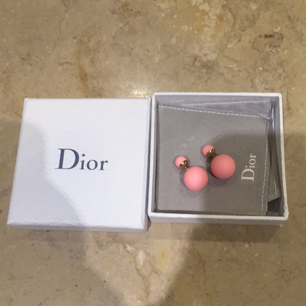 Dior Pink Double-Sided Ball Earrings